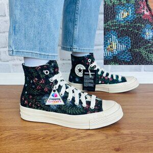 ⭐Converse Chuck 70 Hi Floral Tapestry Sz 8.5 Women's Shoes Sneaker Black A11990C